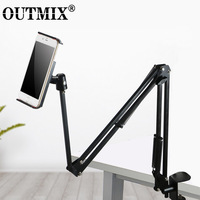 OUTMIX 360 stopni długie ramię Tablet uchwyt stojak na 4-12.9 cal Tablet Smartphone łóżko pulpit leniwy uchwyt uchwyt wsparcie dla iPad 1
